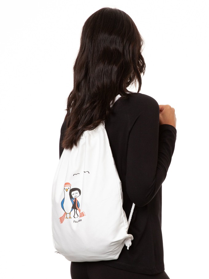 Möwen-Liebe Turnbeutel white from FellHerz T-Shirts - bio, fair & vegan