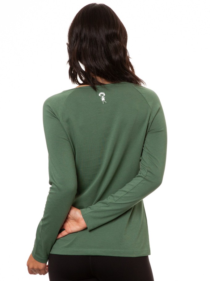 Raglan Longsleeve Möwen-Liebe ivy green from FellHerz T-Shirts - bio, fair & vegan
