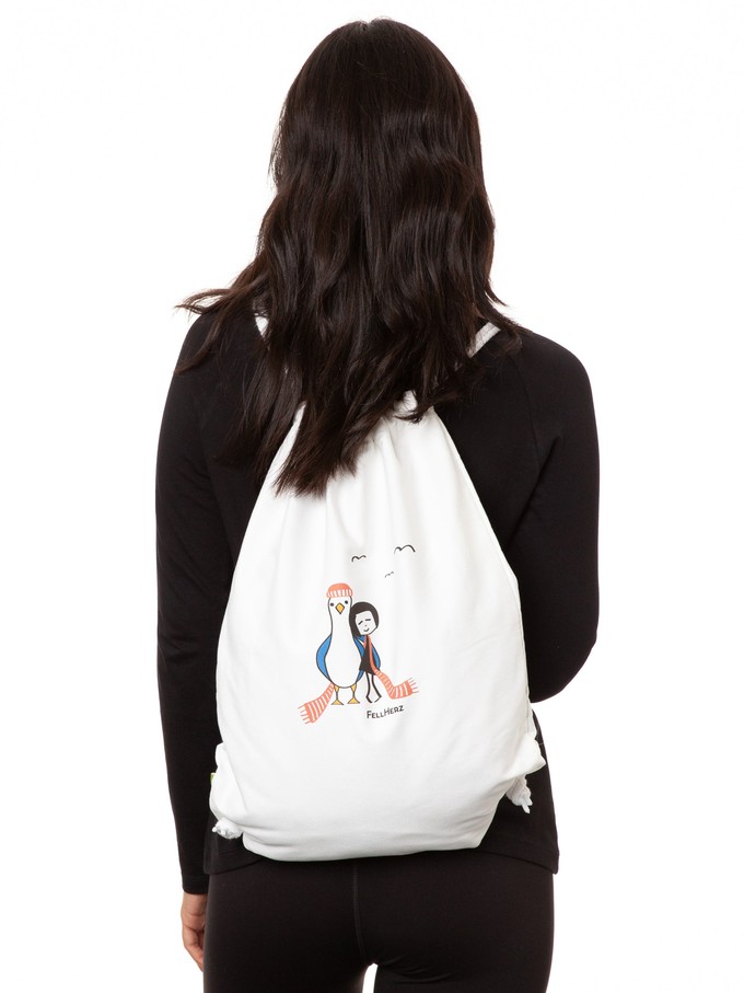 Möwen-Liebe Turnbeutel white from FellHerz T-Shirts - bio, fair & vegan