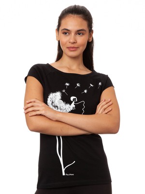 Dandelion Cap Sleeve black from FellHerz T-Shirts - bio, fair & vegan