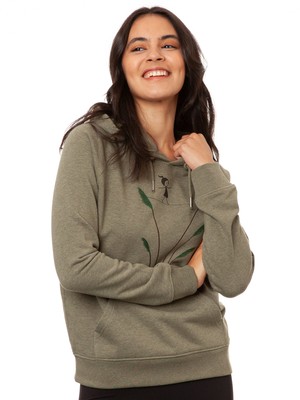 Seiltanz Hoodie heather khaki from FellHerz T-Shirts - bio, fair & vegan