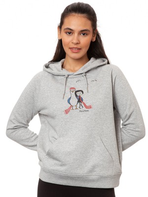 Möwen-Liebe Hoodie heather grey from FellHerz T-Shirts - bio, fair & vegan