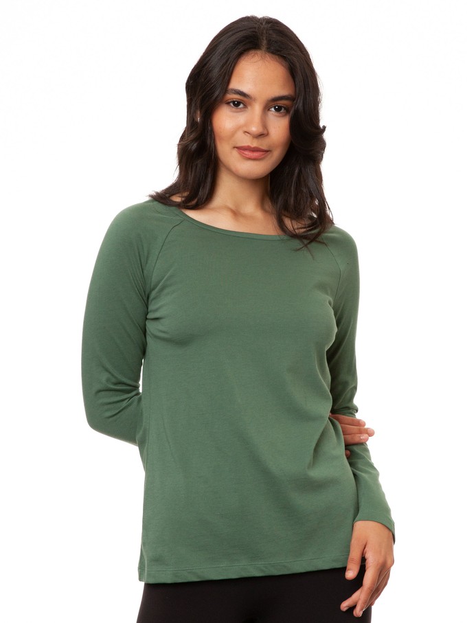 Raglan Longsleeve ivy green from FellHerz T-Shirts - bio, fair & vegan
