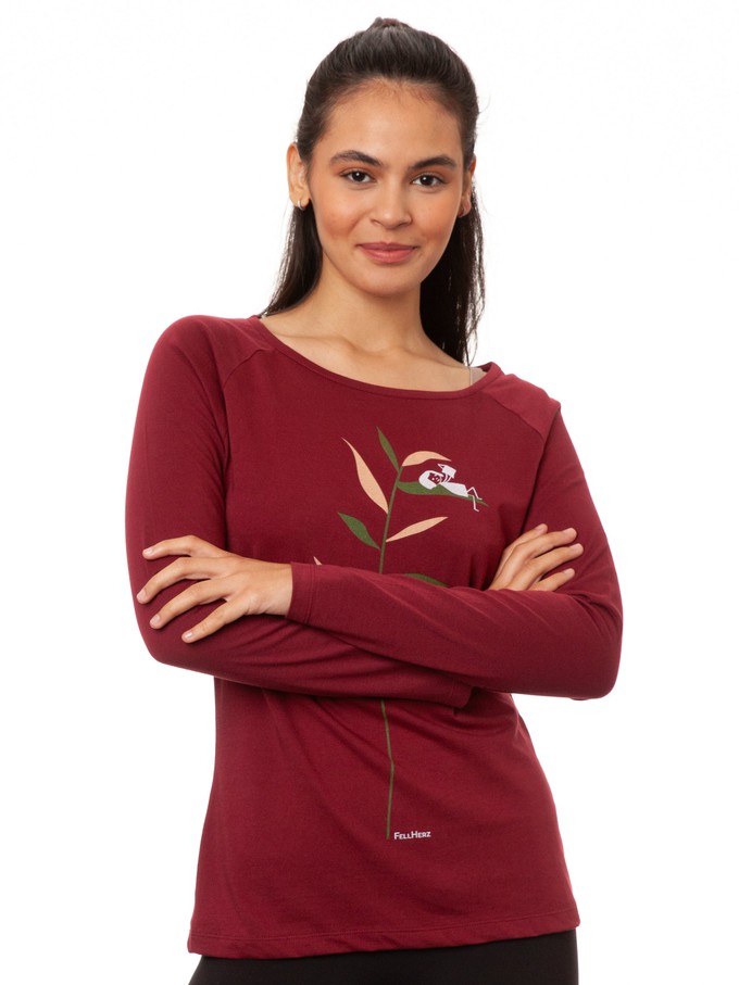 Raglan Longsleeve Booklover chestnut from FellHerz T-Shirts - bio, fair & vegan