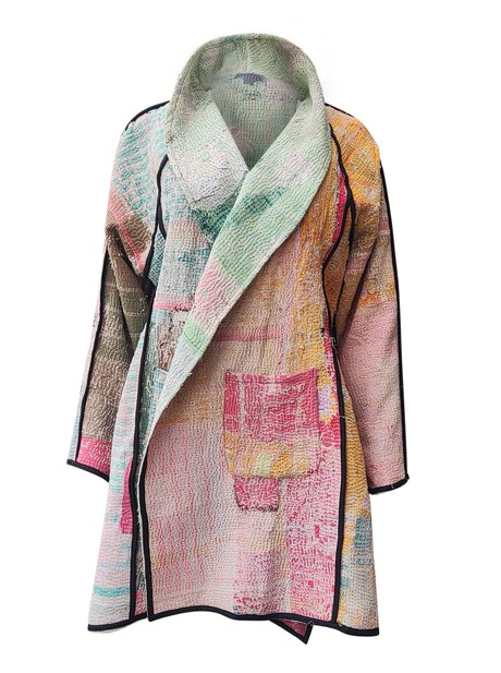 kantha vintage coat short surprise me from Fifth Origins