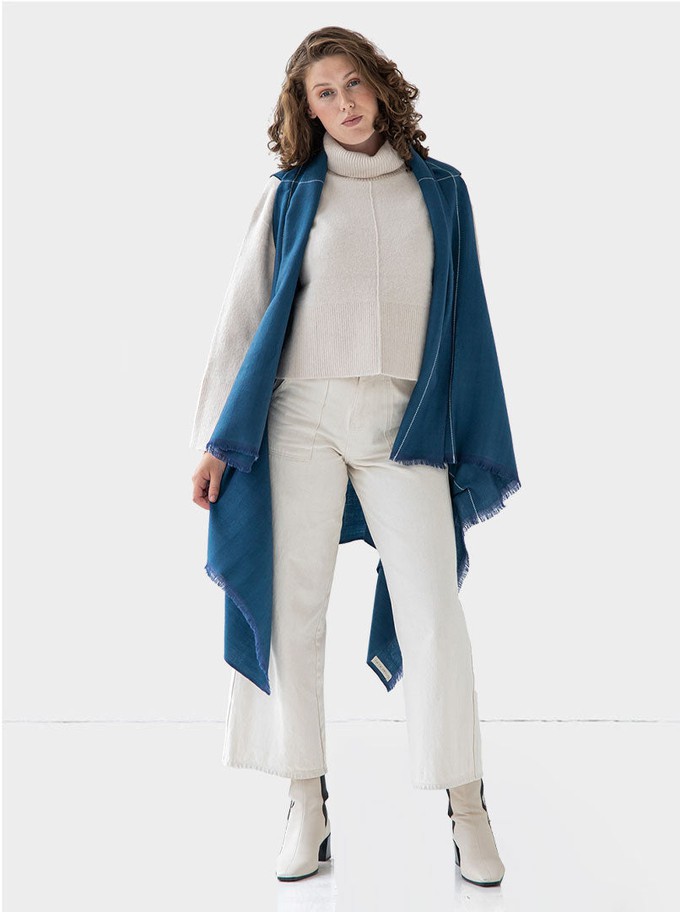 cape infinity lite wool peacock from Fifth Origins