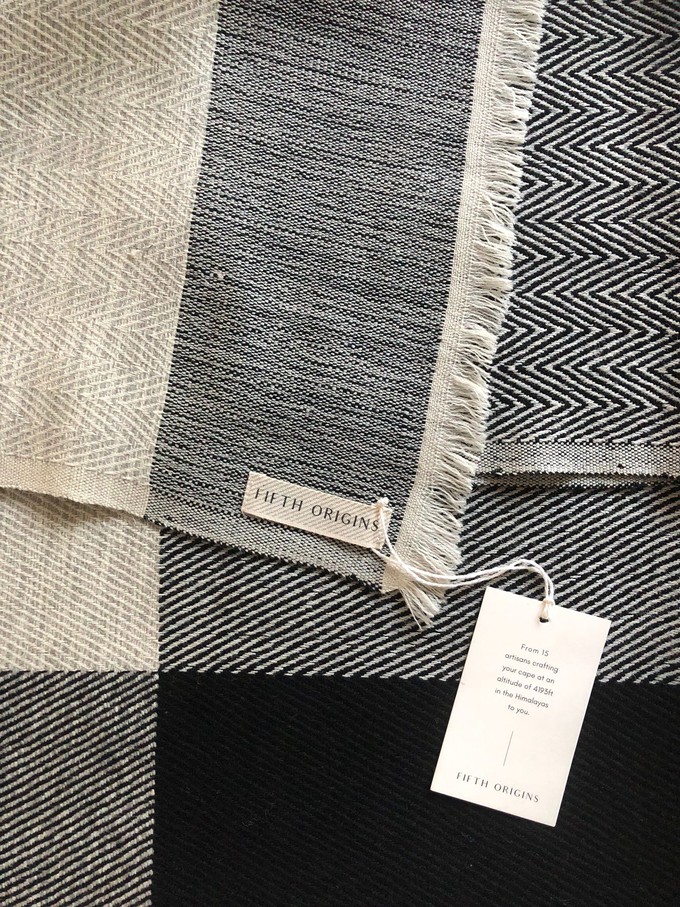 cape infinity wool black white from Fifth Origins