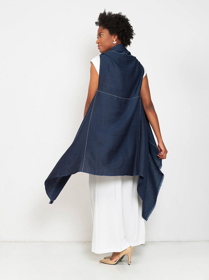 cape infinity lite wool sapphire from Fifth Origins
