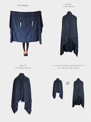 cape infinity lite wool sapphire from Fifth Origins