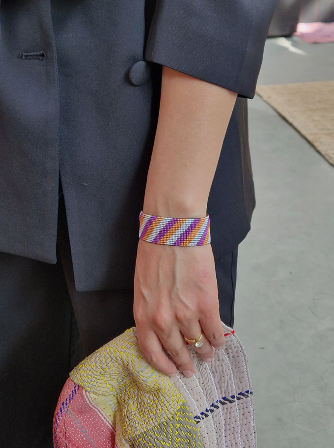 beaded bracelet purple stripes from Fifth Origins