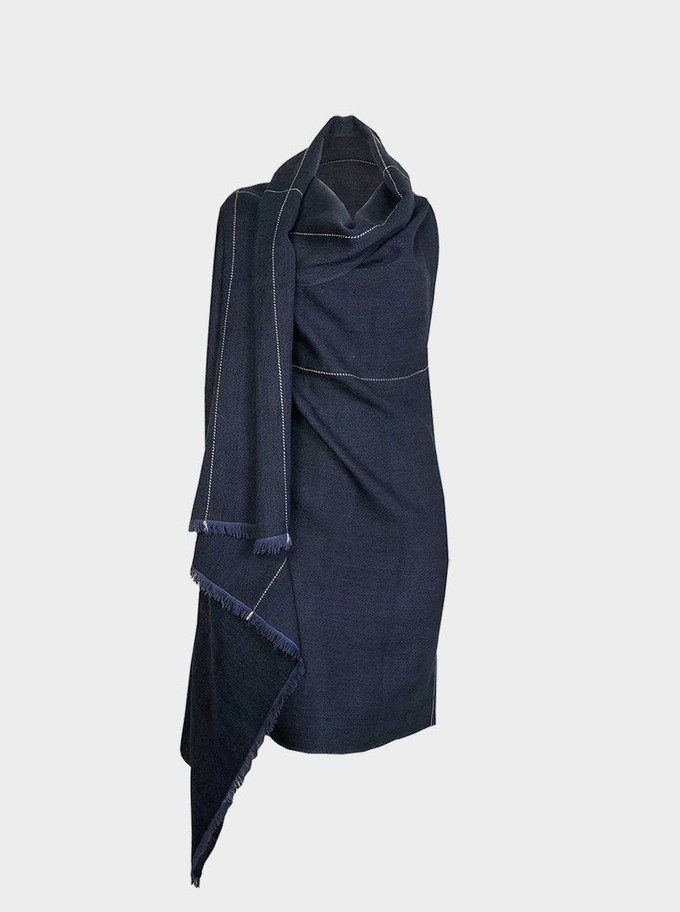 cape infinity lite wool sapphire from Fifth Origins