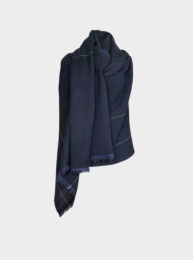 cape infinity lite wool sapphire from Fifth Origins