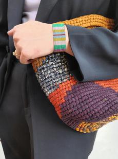 beaded bracelet green stripes via Fifth Origins