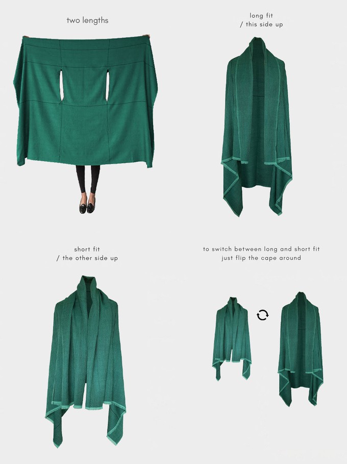 cape infinity lite wool emerald from Fifth Origins