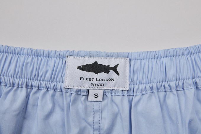 Powder Blue Cotton Boxer Shorts from Fleet London