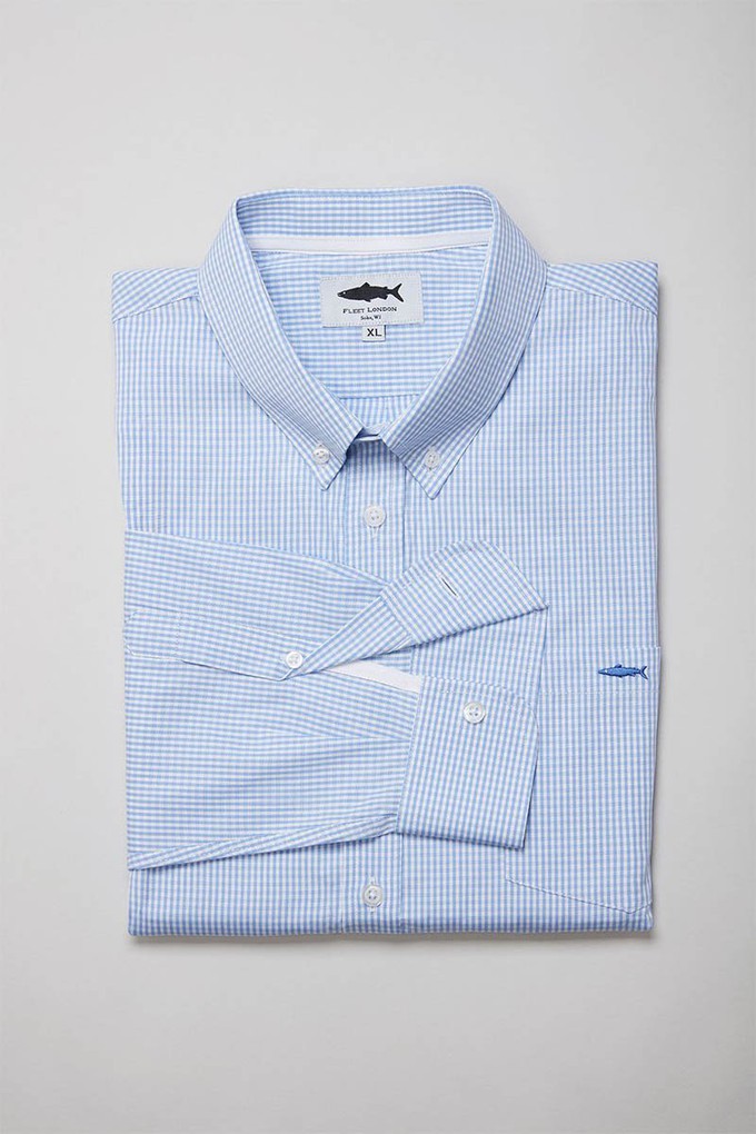 Blue Check Cotton Shirt for Men from Fleet London