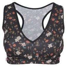 Organic sports top Athla Fleur-Noir (black) via Frija Omina