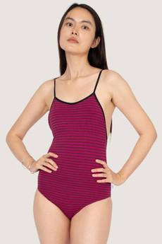 Bio Swimsuite Madri berry red stripes via Frija Omina