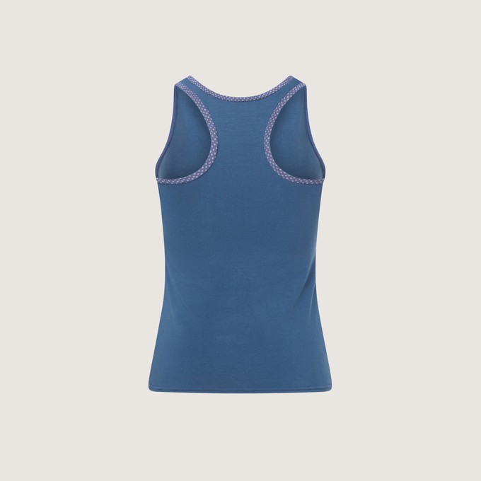 Organic tank indico + grey dots from Frija Omina