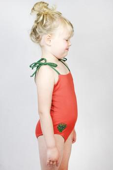 Recycling swimsuite Flori Petite, rust / olive via Frija Omina