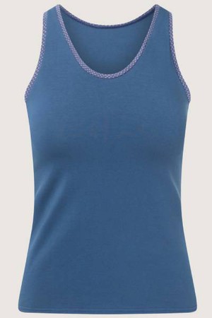 Organic tank indico + grey dots from Frija Omina