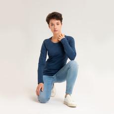 Organic long sleeve Ubu, blue via Frija Omina