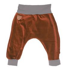 Organic velour pants Hygge mini with growth adaption, caramel (brown) via Frija Omina