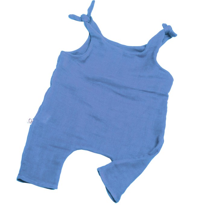 Baby romper from organic muslin light blue from Frija Omina