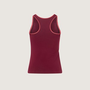 Organic tanktop aubergine + Dots (red) from Frija Omina