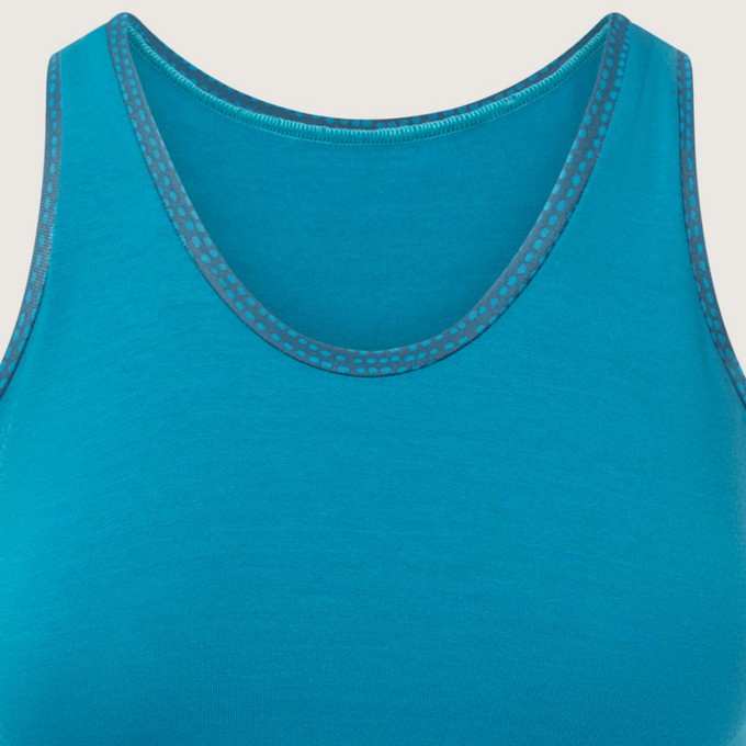 Organic tank teal + Dots (blue) from Frija Omina