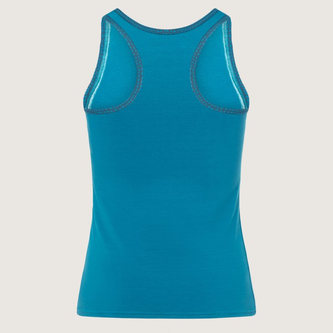 Organic tank teal + Dots (blue) from Frija Omina