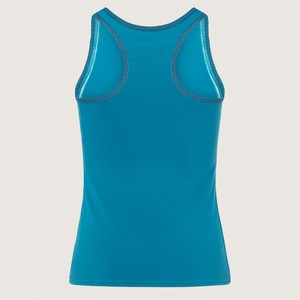 Organic tank teal + Dots (blue) from Frija Omina