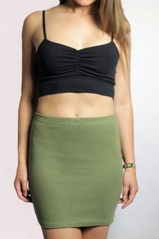 Organic skirt Snoba, khaki structure via Frija Omina