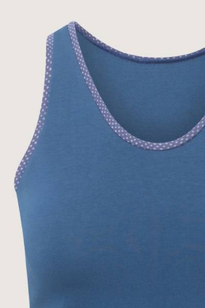 Organic tank indico + grey dots from Frija Omina