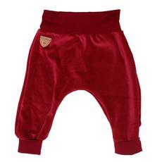 Organic velour pants Hygge mini with growth adaption, dahlie (red) via Frija Omina