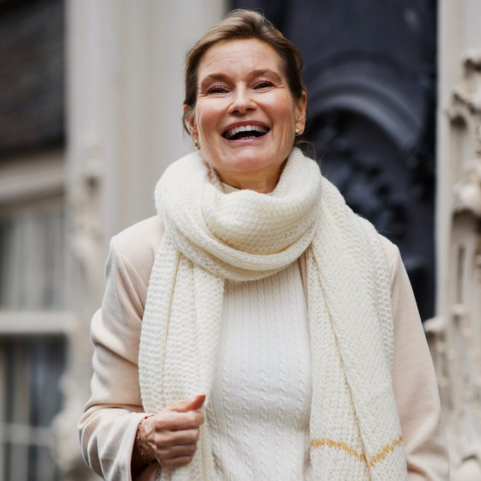 Handmade Cream White Pure Alpaca Scarf from Heritage Moda