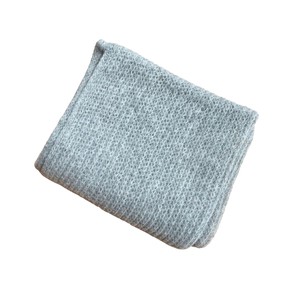 Handknit Soft Light Grey Alpaca Scarf from Heritage Moda