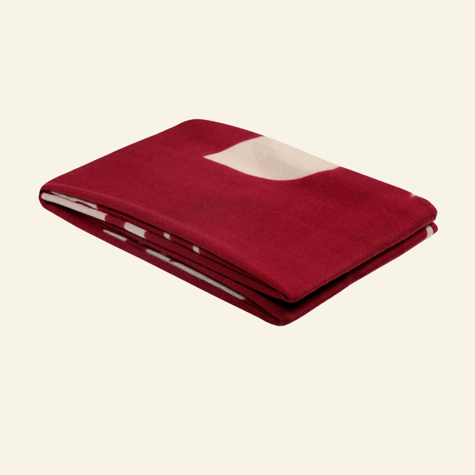 Hand-Painted Wool-Silk Scarf – Deep Burgundy with Soft Nude Floral Accents from Heritage Moda