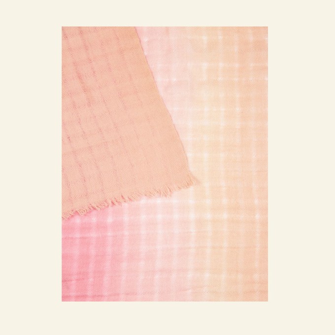 Handwoven Ombré Peach Salmon Pink Wool Scarf from Heritage Moda