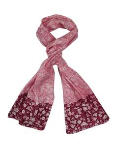Tonal Pink Floral Hand Block Printed Fair Trade Scarf via Jenerous