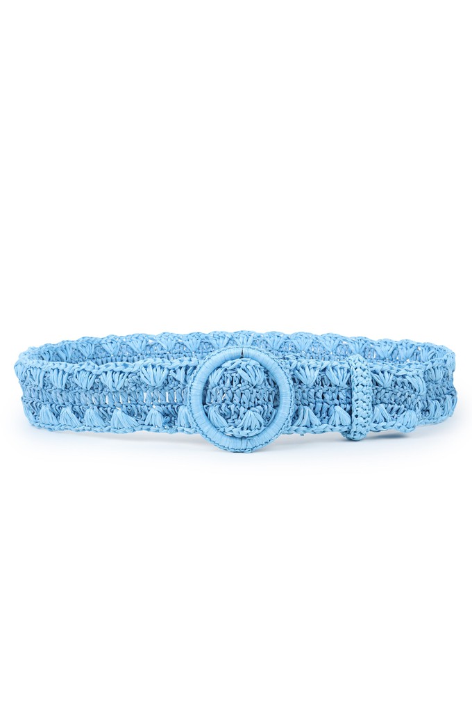 RAFFIA Belt Sky Blue two tone from JULAHAS