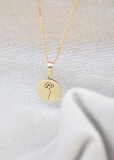 Graceful Poppy necklace 45 cm solid gold via Julia Otilia