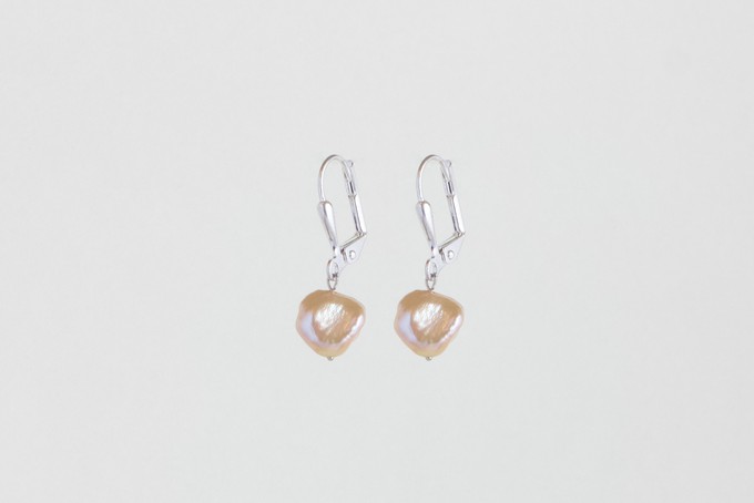 Raw pearl earrings silver from Julia Otilia