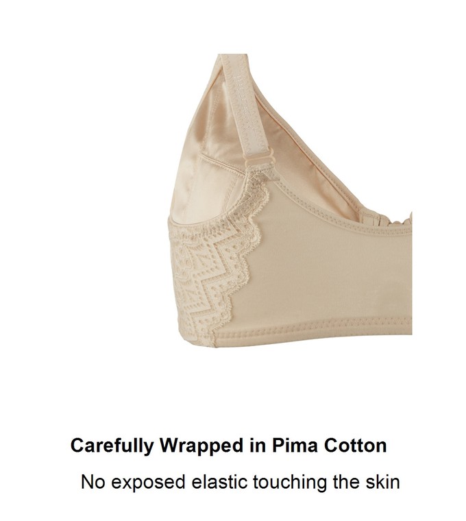 Grace - Silk & Organic Cotton Full Cup Front Zip Wired Bra from JulieMay Lingerie