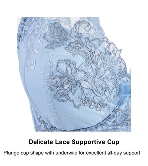 Ashley Embroidery Silk & Organic Cotton Supportive Plunge Bra from JulieMay Lingerie