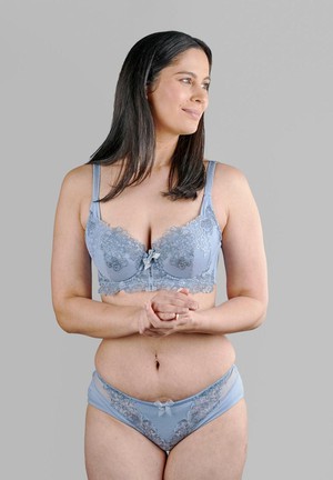 Ashley Embroidery Silk & Organic Cotton Supportive Plunge Bra from JulieMay Lingerie