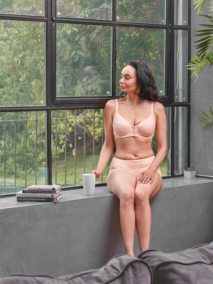 Grace - Silk & Organic Cotton Full Cup Front Zip Wired Bra from JulieMay Lingerie