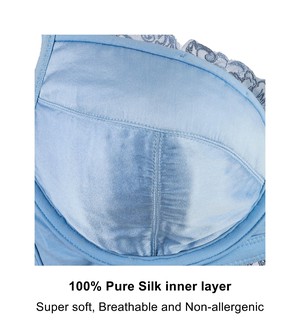 Ashley Embroidery Silk & Organic Cotton Supportive Plunge Bra from JulieMay Lingerie