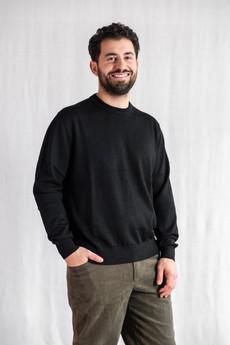 Baby-Alpaka Strickpullover Sathee Schwarz via Jyoti - Fair Works