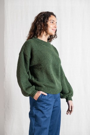 Baby-Alpaka Strickpullover Lupuna Olive from Jyoti - Fair Works